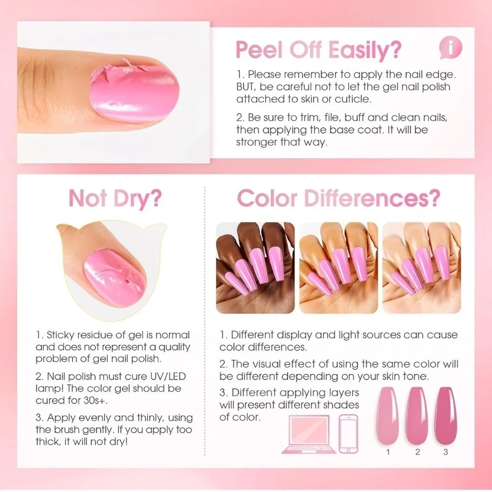 ROSALIND 30PCS Gel Nail Set, Base, Glossy, Matte and Glitter Top Coat Gel Kit‌